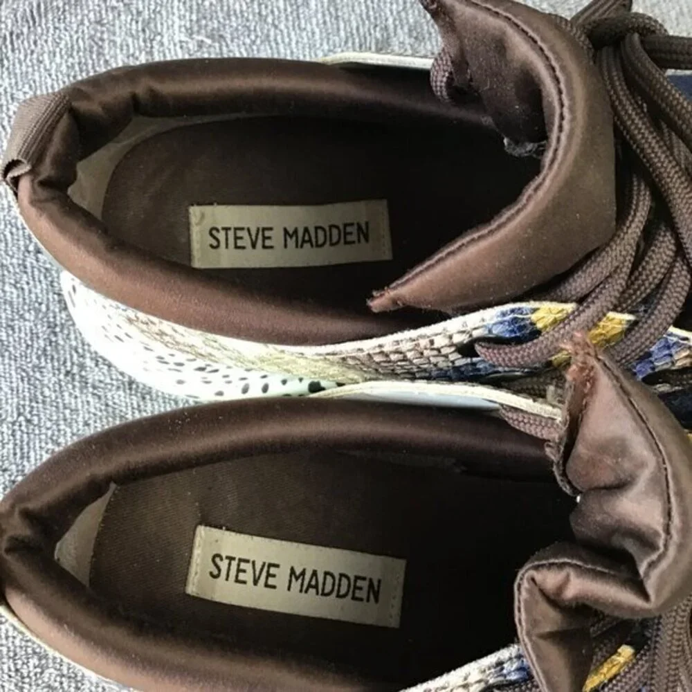 Steve Madden Iconic Cliff Tennis Shoe Sneaker with Snake‎ Skin 11M